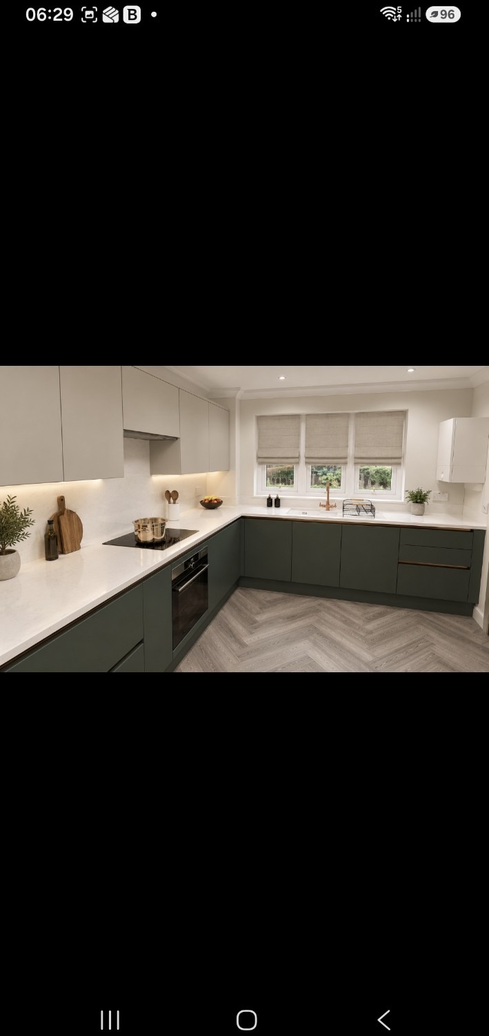 Kitchen after the project, second finished design view